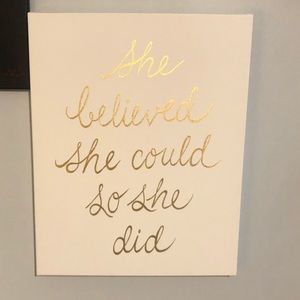Inspirational canvas “She believed”